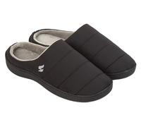 HEAT HOLDERS Mens Slip On Slippers for Winter Anti-Slip Lightweight Warm Fleece Lined Mule Slippers (Black, UK Footwear Size System, Adult, Men, Alpha, Medium, Large)