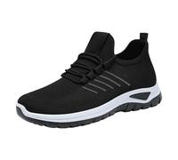 Mens Slip On Sneakers Lightweight Breathable Mesh Walking Hiking Trainers Orthopedic Shoes with Arch Support Memory Foam Non Slip Road Runing Shoes Comgfy Driving Trainers Workout Casual Gym Black