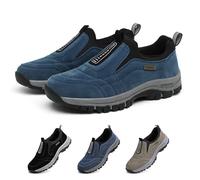 Mens Slip-on Sneakers,Lightweight Walking Shoes,Breathable Anti-Slip Trainers Casual Sports Shoes,Non Slip Comfortable Trainers for Men Outdoor Work Memory Foam(A7420) Blue