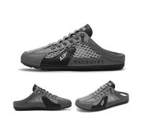 Men's Slip-On Sports Shoes - Airy Mesh Design, Soft Sole - No Laces, Easy On/Off for Travel, Work & Daily Comfort(Green,46)