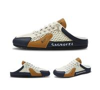 Men's Slip-On Sports Shoes - Airy Mesh Design, Soft Sole - No Laces, Easy On/Off for Travel, Work & Daily Comfort(Beige,43)
