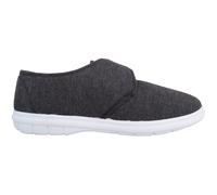 Mens Slip On Touch and Close Canvas Summer Holiday Pumps Shoes ABSOLUTE FOOTWEAR Charcoal 7