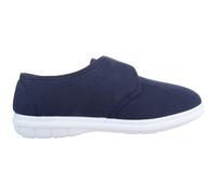 ABSOLUTE FOOTWEAR Mens Slip On Touch and Close Canvas Summer Holiday Pumps Shoes - Navy - UK 11 / EU 45
