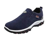 Mens Slip On Trainers Arch Support Memory Foam Orthopaedic Trainers Breathable Lightweight Slip-On Loafers Mens Non Slip Athletic Running Walking Shoes Flat Wedge Sneakers Casual Work Sports