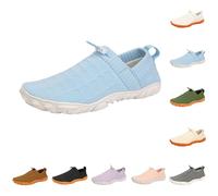 Mens Slip On Trainers Breathable Mesh Gym Sports Running Shoes Comfort Lightweight Soft Cushion Walking Sneakers Casual Comfortable Athletic Tennis Shoes Sky Blue