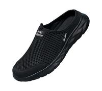 Mens Slip On Trainers - Casual Mesh Nordic Walking Shoes With Memory Foam Summer Breathable Shallow Mouth Trainer Wide Fit Closed Toe Slippers Lightweight Nurse Work Shoes No-Tie Design For Outdoor