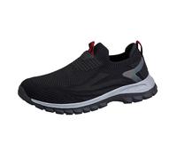 Mens Slip On Trainers - Casual Nordic Walking Shoes Plain Breathable Mesh Running Shoes Low Top Nurse Work Sport Trainer Lightweight Soft Orthopedic Sneakers Gym Non-Slip Sneaker For Outdoor Jogging