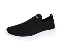 Mens Slip On Trainers Casual Trainers Shoes Breathable Running Walking Sneakers Lightweight Tennis Shoes Soft Comforble Mesh Gym Workout Sneakers Arch Support Memory Foam Orthopedic Shoes White