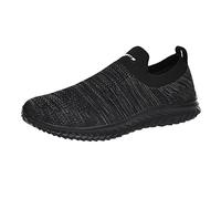Mens Slip On Trainers Casual Trainers Shoes Breathable Running Walking Sneakers Lightweight Tennis Shoes Soft Comforble Mesh Gym Workout Sneakers Arch Support Memory Foam Orthopedic Shoes Dark Gray