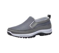 Mens Slip On Trainers Wide Fit Walking Shoes Lightweight Durable Sneakers with Orthopedic Arch Support Non-Slip Hands Free Outdoor Shoes for Men High Rebound Hiking Trainers Grey