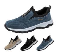 Mens Slip On Walking Shoes UK - Trainers Casual Loafers with Arch Support Comfy Breathable Running Sneakers Non Slip Memory Foam Sports Shoes for Trekking Athletic Fitness UK Size Blue