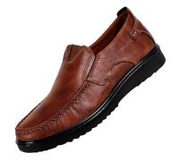 Men's Slip on Walking Shoes with Elastic Side Panels, Lightweight Casual Loafers, Breathable Mesh Upper Trainers, Cushioned Insole, Non Slip Rubber Sole, Flexible Fit Comfort Footwear Brown