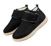 Men's Slip-On Winter Boots Lined and Waterproof Winter Boots with Fur Lining Men's Snow Boots Platform Ankle Boots Non-Slip Hiking Shoes Snow Boots Outdoor Snow Shoes Leisure Shoes, black, 10 UK