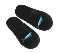 Men's Slipper Blue Marlin Fluffy Women's Slippers Comfortable Lightweight Hotel Slippers Travel Bedroom L