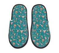 Mens Slipper Giraffes Doing Various Yoga Print Warm Hotel Slippers Comfortable Lightweight Winter Slippers Guest Winter L