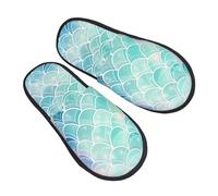 Men's Slipper Rainbow Fish Scale Sea Mermaid Comfortable Ladies Slippers Portable Non-Slip Home Slippers Travel Hotels M
