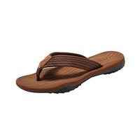Men's Slipper Size 10 Indoor Outdoor Thong Sandals Comfort Slippers for Beach Pool Summer Holiday Sandals Non-Slip Outdoor Beach Walking Slippers Men's Flip Flops #1_Brown