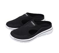 Men's Slippers, Clogs Women's Summer Mules Lovers Comfortable Mesh Garden Shoes Open Back Slippers Non-Slip Slides Barefoot Leisure Shoes Outdoor Slip-On Shoes Low Shoes 1, black, 4 UK