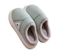 Men's Slippers Closed Flat Slippers Women's Plush Winter Warm Lined Winter Shoes with Platform Mules Slip On Felt Slippers Leisure Felt Slippers Minimalist Slippers Plush, Green, 8 UK
