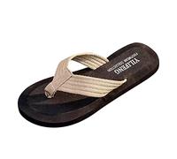 Mens Slippers Foldable Mens Sandals Wide Fit Shoes Fashion Beach Flip Flops Flat Toe Sandwich Espadrilles Indoor Shoes Summer Beige