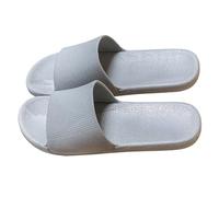 Men's Slippers for Home, Comfortable Summer - Women's Flat Comfortable Slippers Breathable Non-Slip Sandal Lightweight Unisex Slippers Fashion Soft Travel Slippers Guests Sea Travel, grey, 4 UK