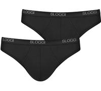 Mens Sloggi Men's Basic Mini 2 Pk Brief Pants Black White Briefs Pouch Twinpack