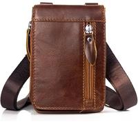Men's Small Baotou Layer Retro Fanny Pack Shoulder Crossbody Bag A Piece(3)