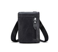 Men's Small Baotou Layer Retro Fanny Pack Shoulder Crossbody Bag A Piece(White-Patch Five-Pointed star4) (D 19)