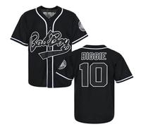 Men's Smalls Jersey #10 Bad Boy 90s Hip Hop Clothing Black White Stitched Movie Baseball Jersey, Black, XXL