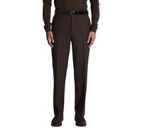 Mens Smart Formal Trousers | Office Workwear Business Suit Bottoms | Flat Front & Straight Leg Dress Pants Classic & Comfort Fit | Waist Sizes 30-50 Inch- Brown 30W/31L