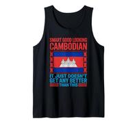 Mens Smart Good Looking Country Cambodia Flag Roots Cambodian Tank Top