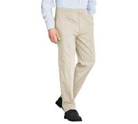 Mens Smart Rugby Trousers Fully Elasticated Stretch Waist Band Draw Cord Comfortable Fit Wrinkle Resistant Lightweight Workwear Bottoms Straight Leg Casual Formal Work Flat Front Pants (Beige,40/31)