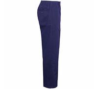 Mens Smart Rugby Trousers Fully Elasticated Stretch Waist Band With Draw Cord Comfortable Fit Workwear Bottoms Straight Leg Casual Formal Work Pants Navy blue 32