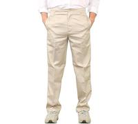 Mens Smart Rugby Trousers Fully Elasticated Stretch Waist Band with Draw Cord Comfortable Fit Workwear Bottoms Straight Leg Casual Formal Work Pants (UK, Waist & Inseam, 42, 27, Cream / Stone)