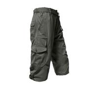 Mens Smart Shorts Mens Tactical Cargo Shorts UK Casual 3/4 Length Baggy Combat Trousers Elasticated Waist Ripstop Outdoor Hiking Work Short Pants with Multi Pockets Big and Tall Grey