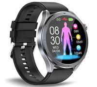 Men's Smartwatch with AI-GPT, ECG + HRV, 1.53 Inch Round Display Health | 24H Blood Pressure/SpO2/Body Temperature/Sleep Monitor, SOS Phone, BMI, Uric Acid, LED Light, Fitness Watch for iOS/Android