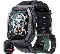 Men's Smartwatch with Phone Function, 1.85 Inch Touchscreen 5ATM Waterproof Sports Watch with Blood Pressure Monitor, Heart Rate, Pedometer, 24 Sports Modes, Military Fitness Watch for iOS and Android
