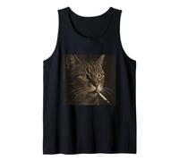Mens Smoking Cat Meme Cigarette Weirdcore Kitty Men Women Tank Top