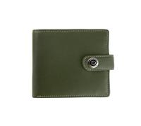 Men's Smooth Nappa Leather Bifold Wallet with RFID Blocking and Coin Purse - Olive/English Tan / One