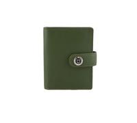 Men's Smooth Nappa Leather Business Card Holder with RFID Blocking and Tab - Olive/English Tan / One