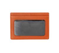 Men's Smooth Nappa Leather Card Holder with RFID Blocking and Window Pocket - BLACK/HIGHWAY TAN / ONE