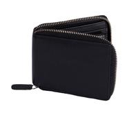 Men's Smooth Nappa Leather Zip-Round Wallet with RFID Blocking and Coin Purse - BLACK / ONE