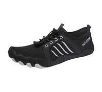 Men's Sneakers Fashionable Sports Shoes Quick Drying Breathable Comfortable Couple Style Flat Bottomed River Tracing Lightweight Design (Black, 5)