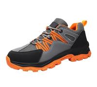Mens Sneakers Lightweight Steel Toe Cap Work Shoes Durable Protective Footwear for All Seasons, Constructio Labor Footwear Puncture Proof Non-Slip Breathable Trainers for Outdoor Orange