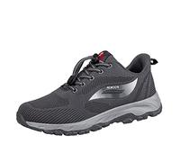 Men's Sneakers Lightweight Walking Shoes for Spring Summer Comfortable Fashionable Footwear Middle Elderly Couple Casual Wear (Grey, 7.5)