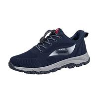 Men's Sneakers Lightweight Walking Shoes for Spring Summer Comfortable Fashionable Footwear Middle Elderly Couple Casual Wear (Dark Blue, 7)