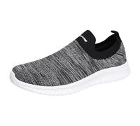 Men's Sneakers Shoes - Daily Activities Breathable Mesh Sweat-proof Sneakers No Laces Design Easy to Put On and Take Off Simple Lightweight Walking Shoes Slip On Soft Sole Sports Shoes Grey