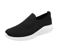 Men's Sneakers without Laces, Breathable Mesh Non-Slip for Tennis and Running, White, 9 UK