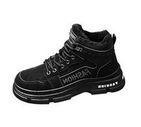 Men's Snow Boots Autumn Winter Warm Fur Lined Mid Calf Ankle Booties Arch Support Comfortable Lace-Up Waterproof Hiking Shoes Non-Slip Military Mountain Climbing Trainers Work Work Backpacking Camping