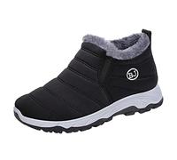 Mens Snow Boots High Top Fur Lined Warm Winter Shoes Waterproof Trainer | Solid Color Non Slip Slip On Walking Shoes Comfortable Warm Winter Hiking Shoes For Daily Sport Outdoor Athletic Gym Training